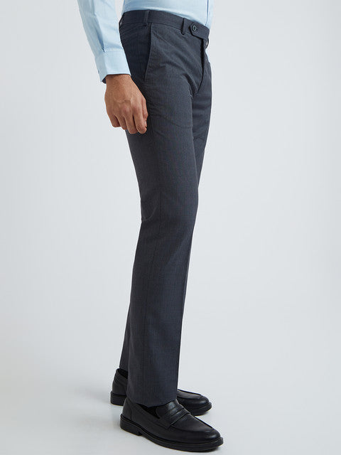 Men Contemporary Fit Grey Trouser
