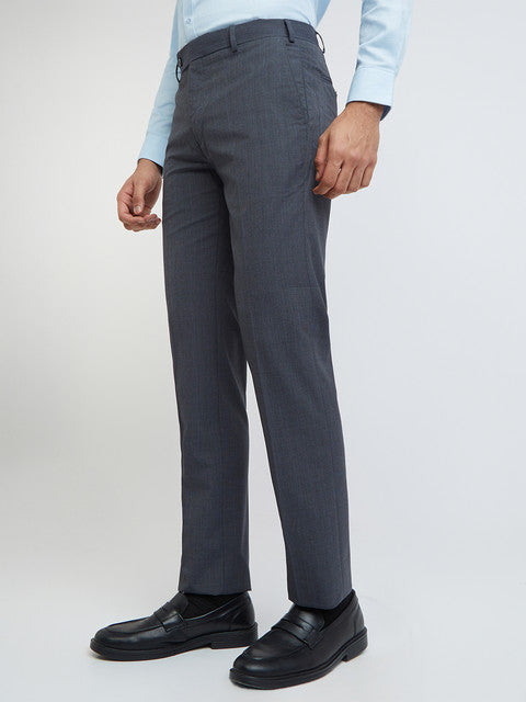 Men Contemporary Fit Grey Trouser