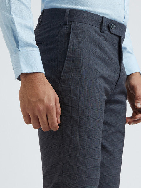 Men Contemporary Fit Grey Trouser