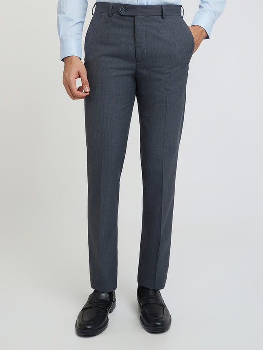 Men Contemporary Fit Blue Trouser