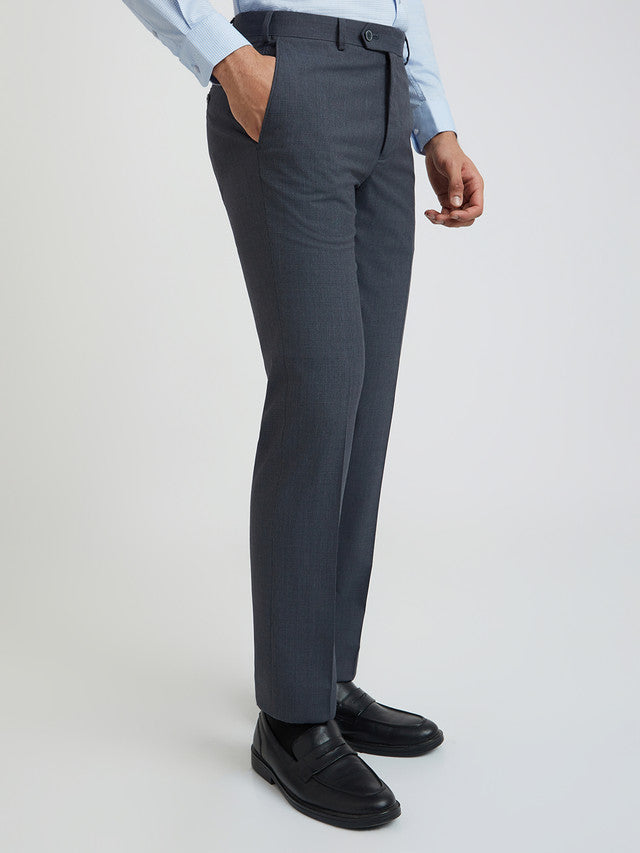 Men Contemporary Fit Blue Trouser