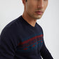 Men Regular Fit Black Sweater