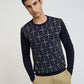 Men Regular Fit Teal Sweater