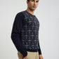 Men Regular Fit Teal Sweater