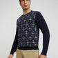 Men Regular Fit Teal Sweater