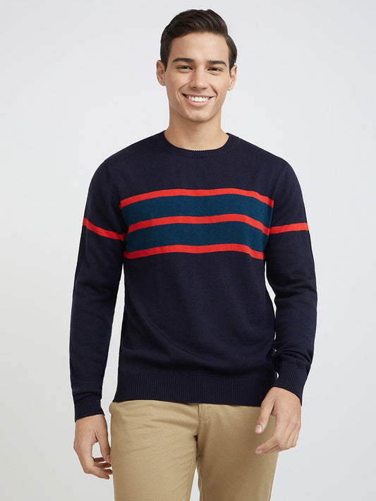 Men Regular Fit Black Sweater