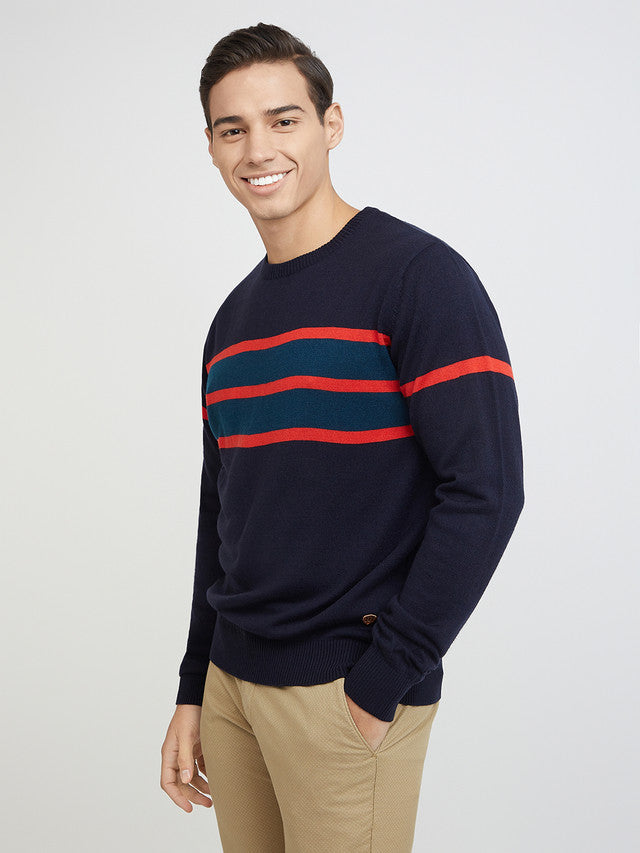 Men Regular Fit Black Sweater