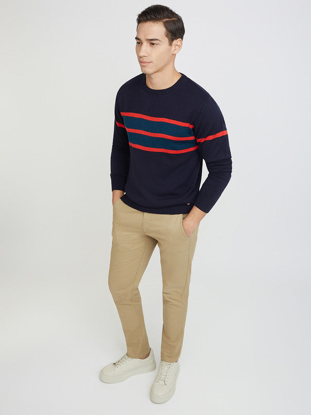 Men Regular Fit Black Sweater