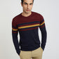 Men Regular Fit Blue Sweater