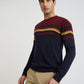 Men Regular Fit Blue Sweater