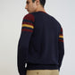 Men Regular Fit Blue Sweater