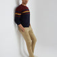 Men Regular Fit Blue Sweater