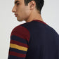 Men Regular Fit Blue Sweater