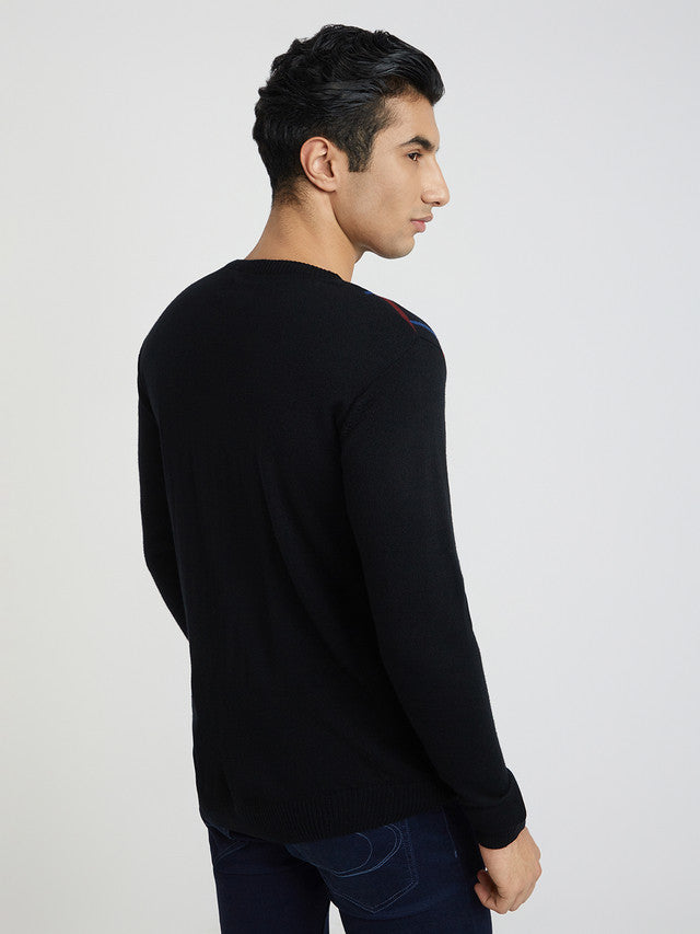 Men Regular Fit Green Sweater