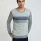 Men Regular Fit Blue Sweater