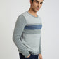 Men Regular Fit Blue Sweater