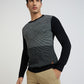 Men Regular Fit Grey Sweater