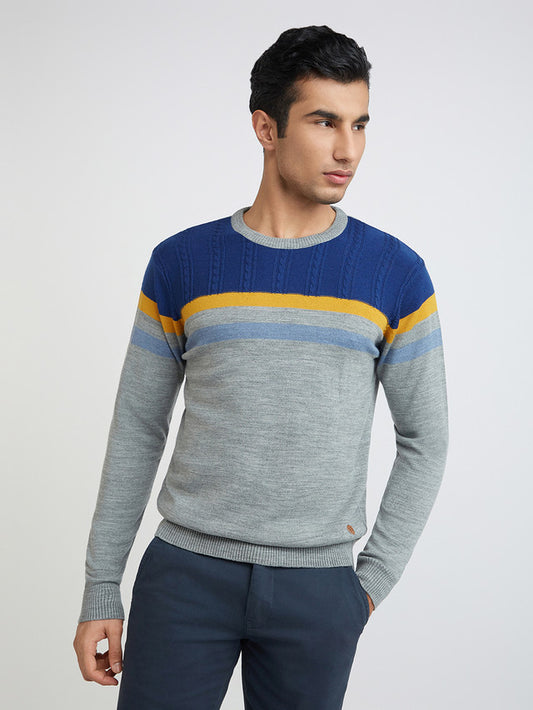 Men Regular Fit Fawn Sweater