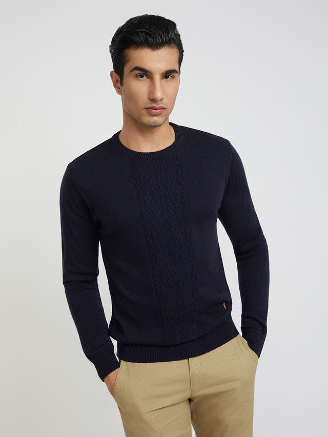 Men Regular Fit Maroon Sweater