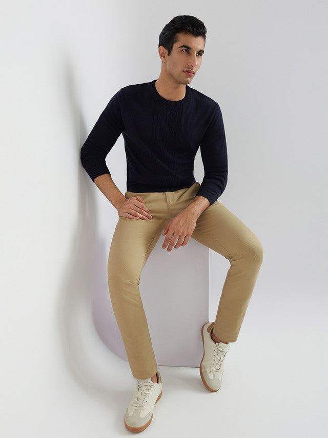 Raymond Men Blue Structure Cable Round Neck Collar Sweater – MyRaymond Raymond Men Blue Structure Cable Round Neck Collar Sweater – MyRaymond