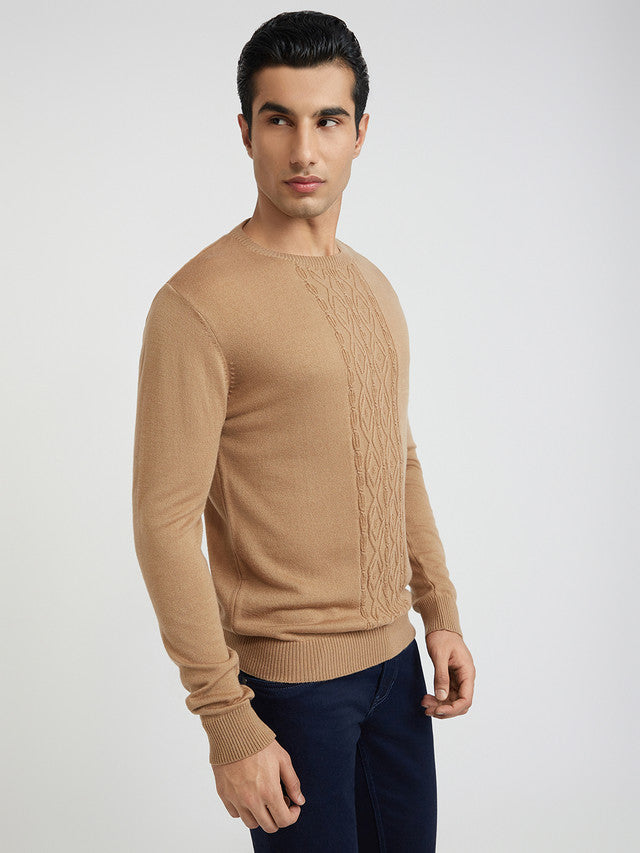 Men Regular Fit Green Sweater