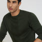 Men Regular Fit Teal Sweater