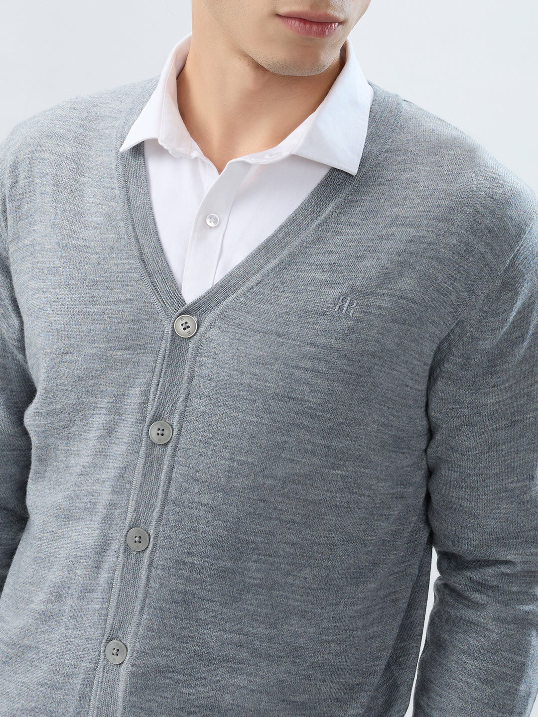 Raymond Men Grey Solid Sweatshirt