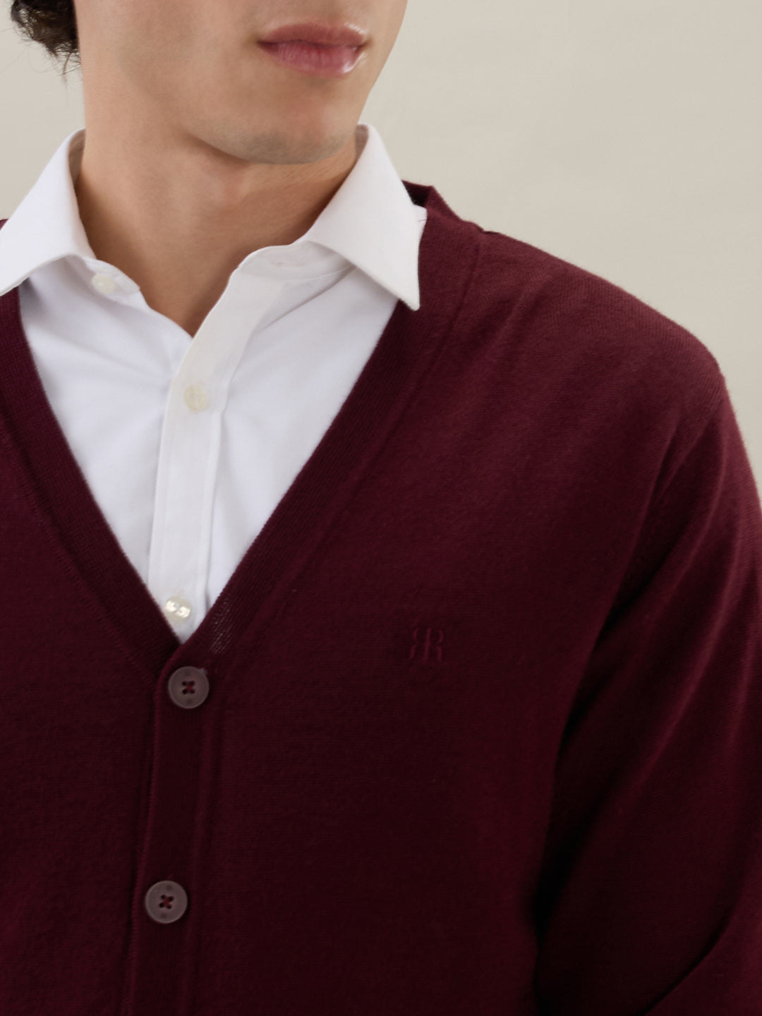 Raymond Men Maroon Solid Sweatshirt
