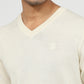 Raymond Men Brown Solid V Neck Collar Sweatshirt