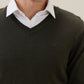 Raymond Men Green Solid V Neck Collar Sweatshirt