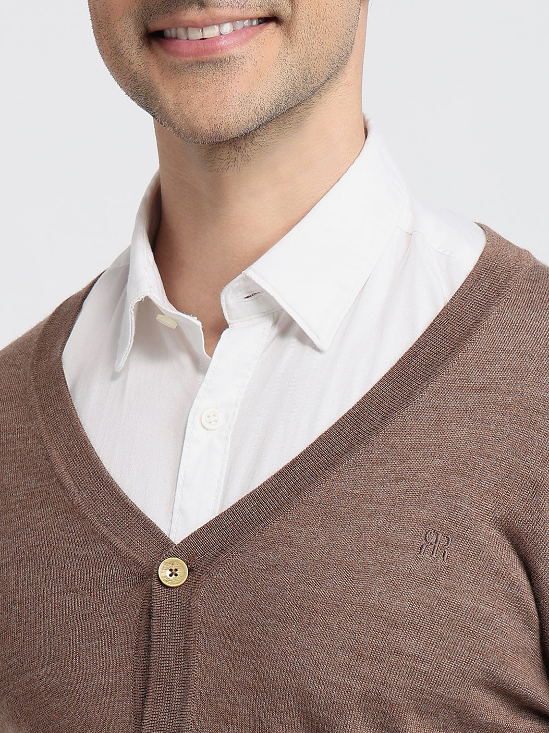 Raymond Men Brown Solid Sweatshirt
