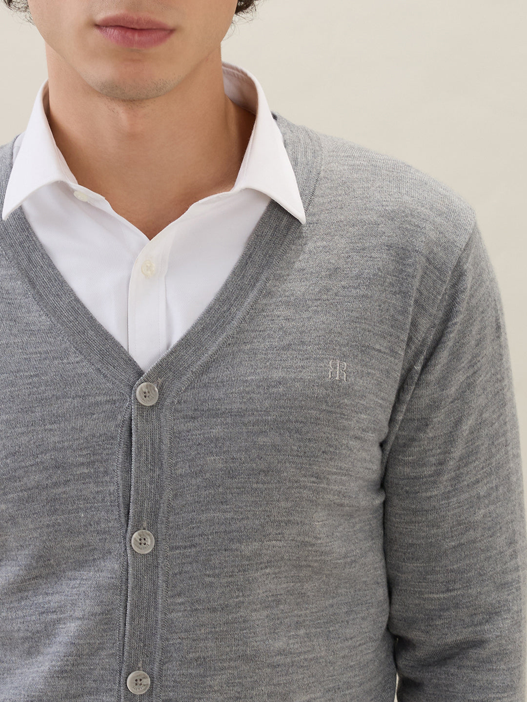 Raymond Men Grey Solid Sweatshirt