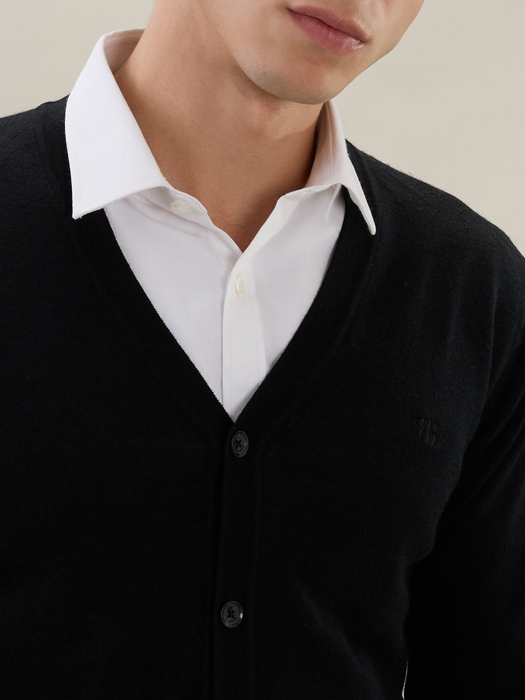 Raymond Men Black Solid Sweatshirt