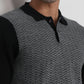 Raymond Men Black Structure Round Neck Collar Sweatshirt
