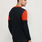 Raymond Men Orange Structure V Neck Collar Sweater