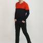Raymond Men Orange Structure V Neck Collar Sweater