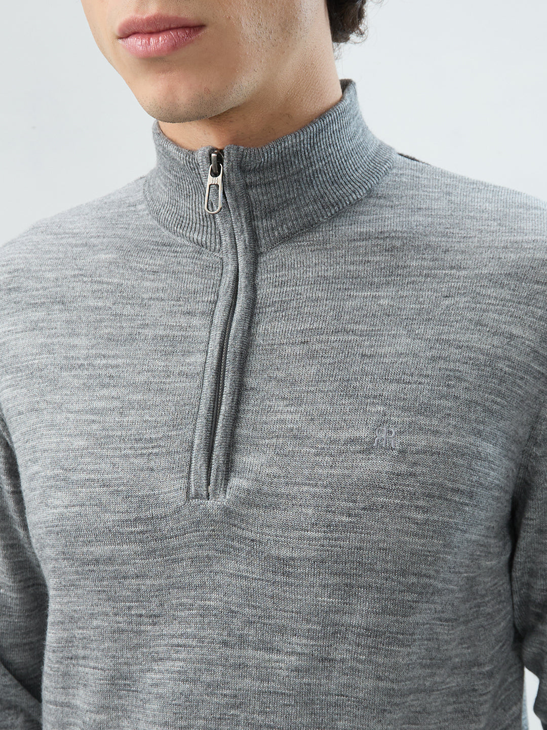 Raymond Men Grey Regular Fit Solid Sweatshirt