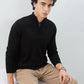 Raymond Men Black Regular Fit Solid Sweatshirt