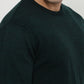 Raymond Men Green Solid Round Neck Collar Sweatshirt
