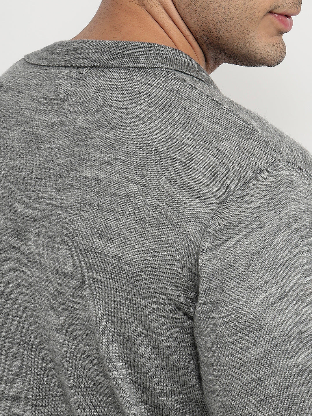 Raymond Men Grey Solid Sweatshirt