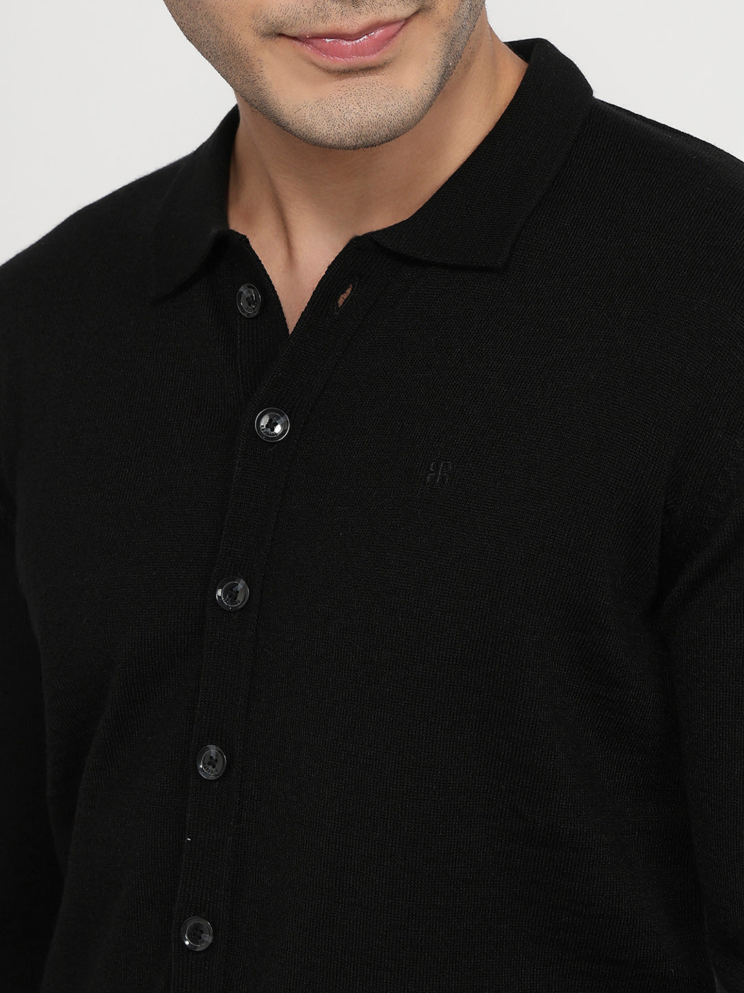 Raymond Men Black Solid Sweatshirt