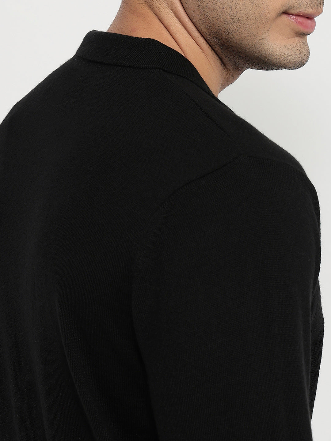 Raymond Men Black Solid Sweatshirt