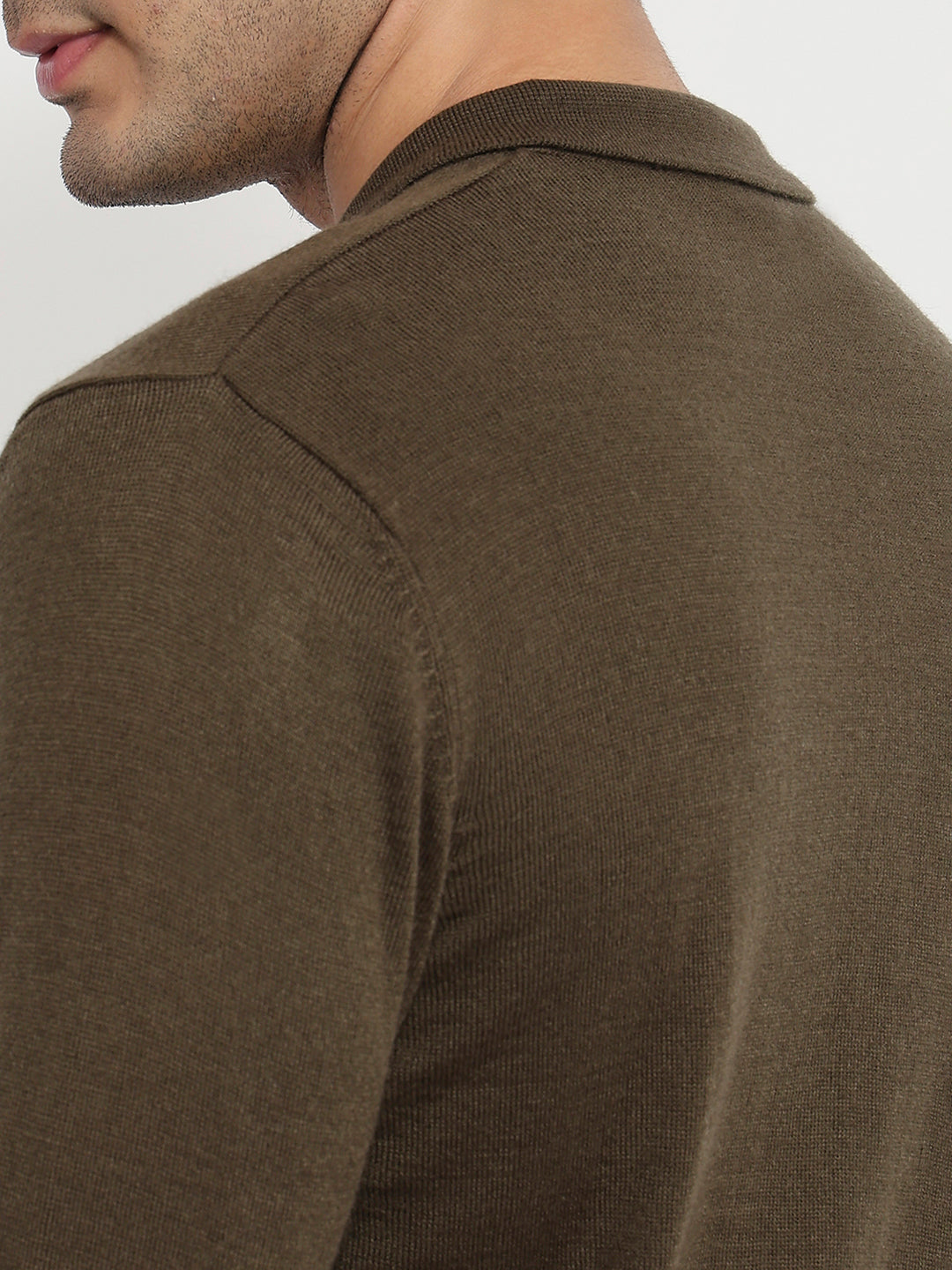 Raymond Men Brown Solid Sweatshirt