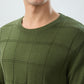 Raymond Men Green Solid Round Neck Collar Sweatshirt