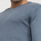 Raymond Men Blue Solid Round Neck Collar Sweatshirt