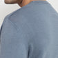 Raymond Men Blue Solid Round Neck Collar Sweatshirt