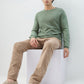 Raymond Men Green Solid Round Neck Collar Sweatshirt