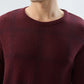 Raymond Men Maroon Checks Round Neck Collar Sweatshirt