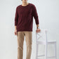 Raymond Men Maroon Checks Round Neck Collar Sweatshirt