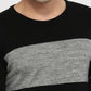 Raymond Men Black Stripe Round Neck Collar Sweatshirt
